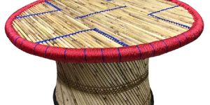 Bamboo Round Shape Cane Table for outdoor/ Garden ( xl size)