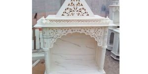 White Indian Marble Pooja Mandir for Home