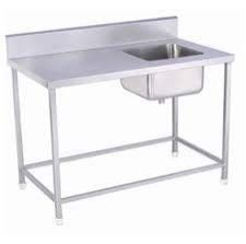 DG DEXAGLOBAL Stainless Steel Work Table with Sink