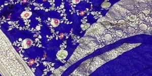 Banarasi Pure Georgette Meenakari Sarees