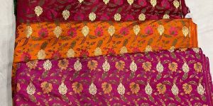 Handloom Silk Kimkhab Jamawar Brocade Fabric Dress Materials