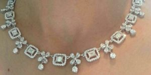Real Diamonds Pear Fancy Shapes Solitaire Diamond Necklace