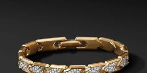 Yellow Gold And Natural Diamond Men's Bracelet