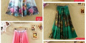Heavy Crepe Digital Print Skirts