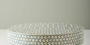 Bone Inlay Round Coffee Table