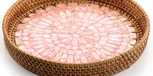 Mother of Pearl Inlay Round Tray