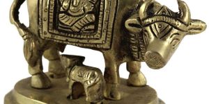 Brass Cow Calf Statue