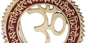 Brass Om Wall Hanging with Gayatri Mantra
