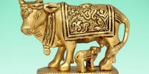 3 Inch Brass Cow and Calf Statue