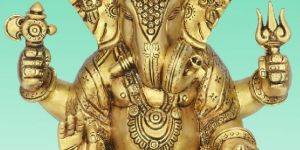 9.5 Inch Brass Lord Ganesha Statue