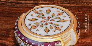 Marble Hand Painted Coaster Set