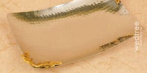 Stainless Steel Hammered Platter Tray