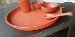 Brown Clay Terracotta Dinner Set