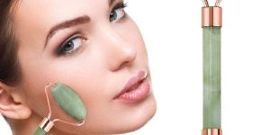 Jade Stone Roller Skincare Massager with Stone