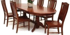 6 Seater Wooden Dining Table Set