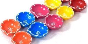 Multicolor Terracotta Diya