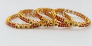 Kayaa Gold Plated Multicolour Bangle Set