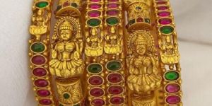 Kayaa Gold Plated Laxmi Bangles