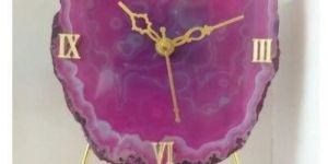 Magenta Agate Clock