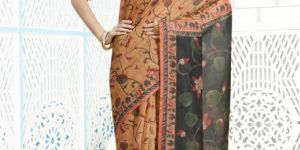 Abstract Print Chanderi Saree