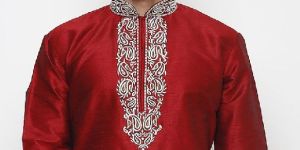 Embroidered Art Dupion Silk Kurta