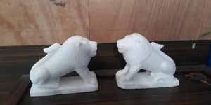 Marble Sitting Lion Statue