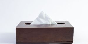 Brown Teak Wood Tissue Box