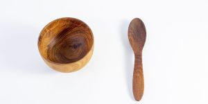 Wooden Bowl with Spoon