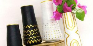 Hand Carved Clay Vases Set