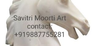 Marble Horse Head Statue