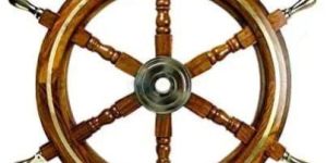 AGSSW-02 Wooden Ship Wheel with Brass Ring