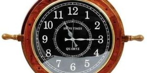 AGSSW-05 Wooden Center Clock Ship Wheel