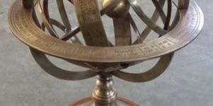 AGSAR-01 Brass Globe Armillary with Wooden Base