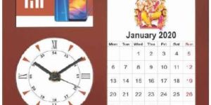 Table Clock with Calendar