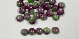 Natural Ruby Zoisite Round Cabochon Loose Gemstone