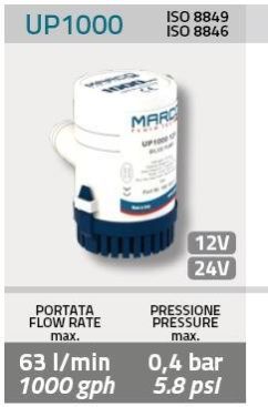 Bilge pump 1000 GPH 12V & 24V