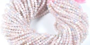 Natural Aquamarine Morganite Faceted Rondelle Bead Strand