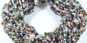 Natural Multi Gemstone Faceted Rondelle Bead Strand