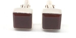 Natural Red Onyx 925 Sterling Silver Cufflinks