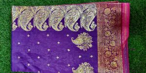 Satin Lehenga Hand Embroidery Sarees