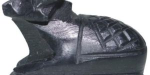 Black Palava Stone Nandi Statue