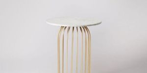 Iron and Marble Stool