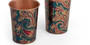 Minakari Printed Pure Copper Glass