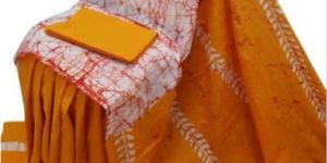 Orange Printed Cotton Sarees