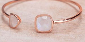 Rainbow Moon Stone Handmade Cuff