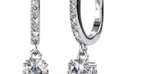925 Sterling Silver Halo Drop Earrings