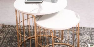 Marble Finish Nesting Coffee Table for Home