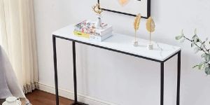 Narrow Marble Console Table with Finish Top