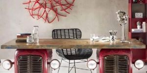 Solid Tractor Vintage Desk Table