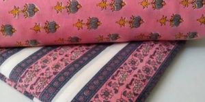 Pink Printed Cotton Fabric